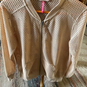 Adorable zipper  jacket, large ruby ribbon